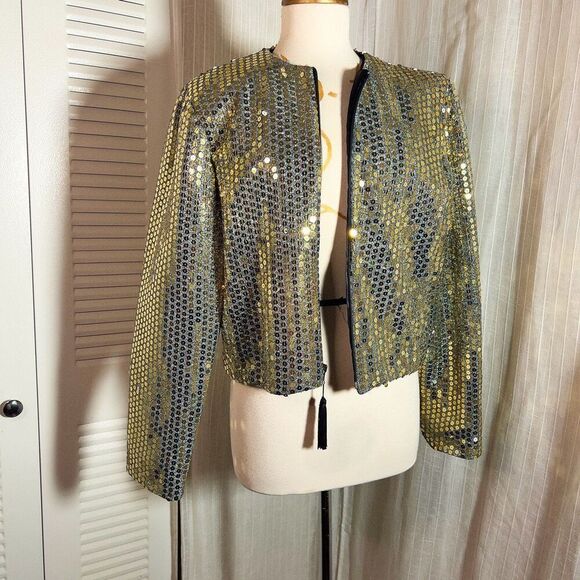 Rothschild Nightlife | Women’s | Jackets | M | Vintage Gold Sequined Bomber Jack - Picture 1 of 5